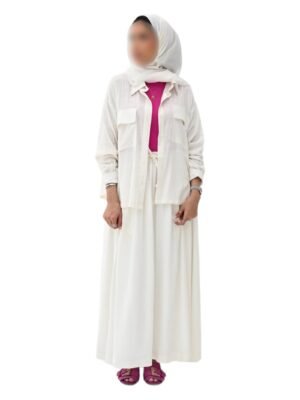 MZS04.1 - Linen Shirt & Skirt White