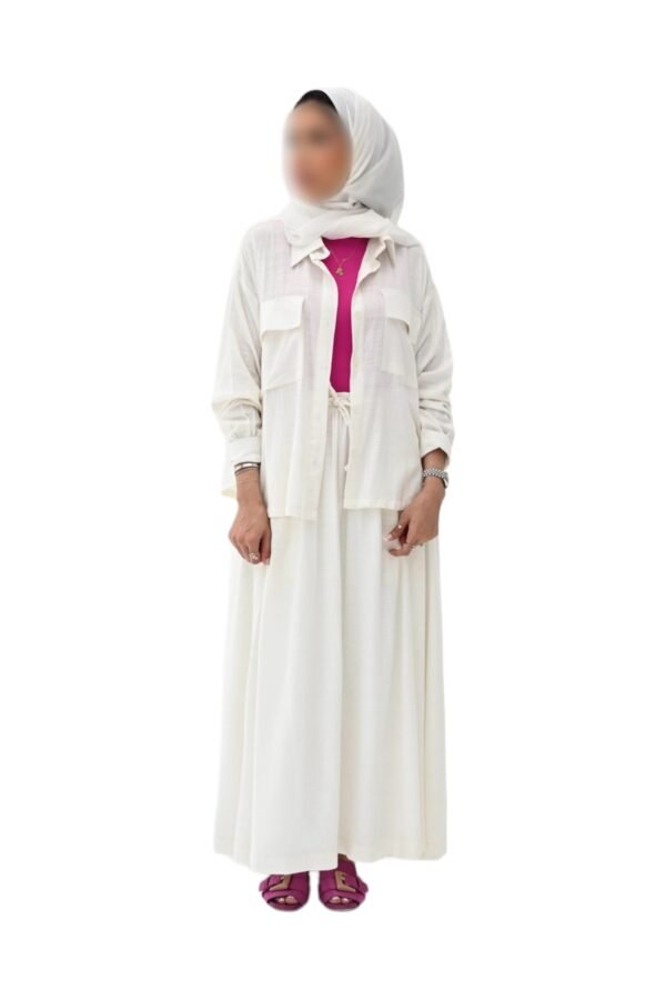 MZS04.1 - Linen Shirt & Skirt White