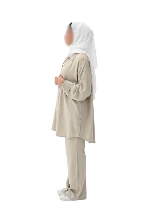MZS05.2 - Grey Beige linen Pant Set
