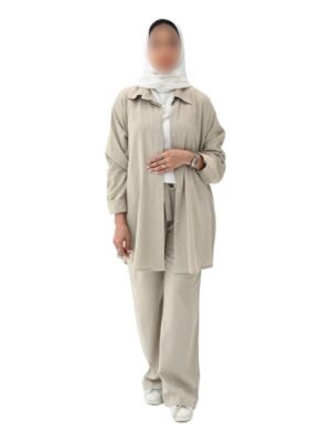 MZS05.2 - Grey Beige linen Pant Set