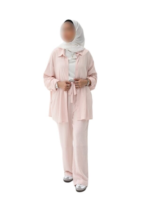 MZS05.3 - Pink linen Pant Set