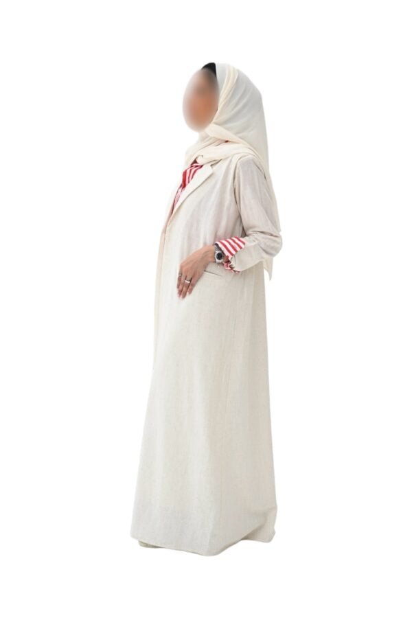 MZS01 - Linen Abaya Beige