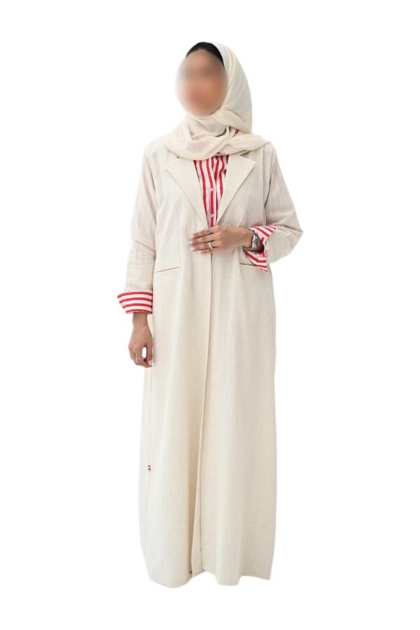 MZS01 - Linen Abaya Beige