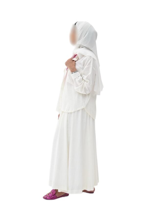 MZS04.1 - Linen Shirt & Skirt White