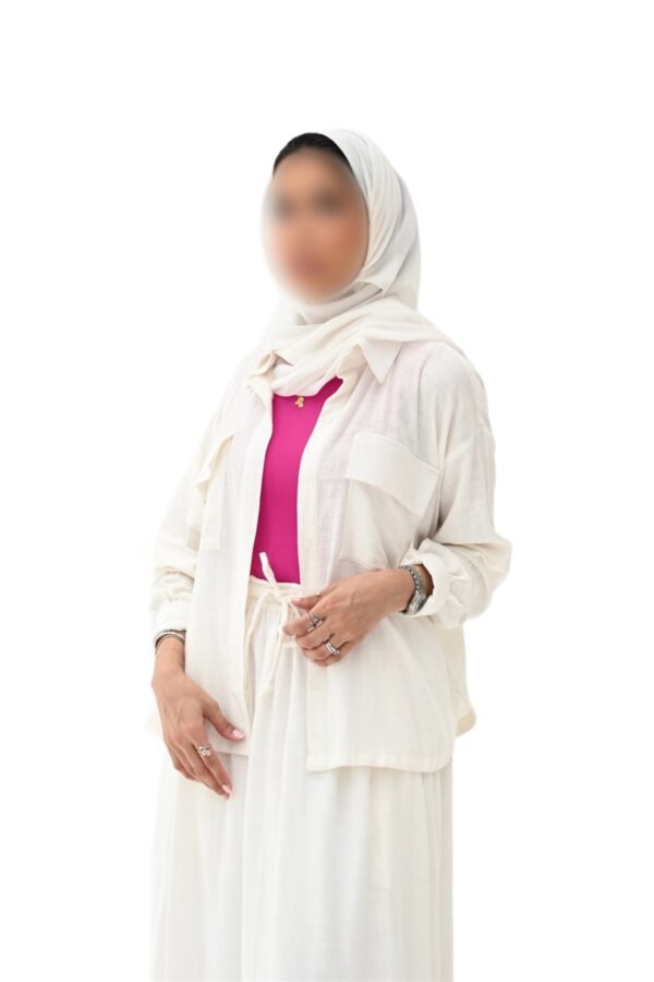 MZS04.1 - Linen Shirt & Skirt White