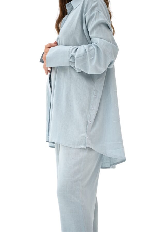 MZS05.1 - Linen shirt & pant Baby Blue