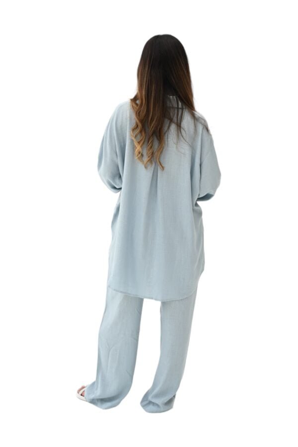 MZS05.1 - Linen shirt & pant Baby Blue