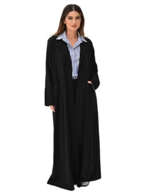 MZS01 - Linen Abaya Black