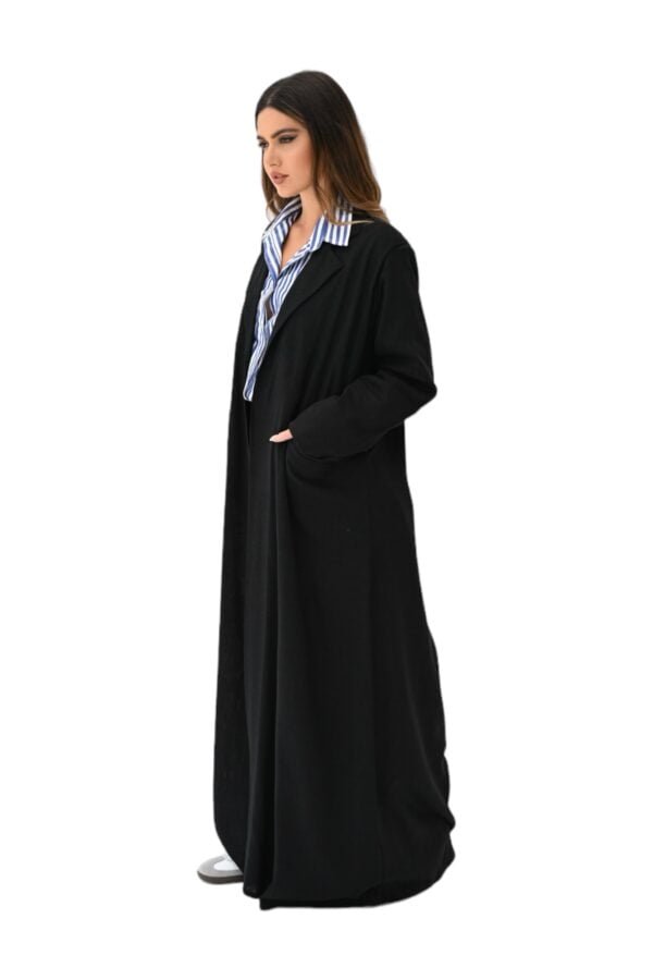 MZS01 - Linen Abaya Black