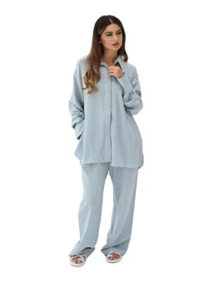 MZS05.1 - Linen shirt & pant Baby Blue