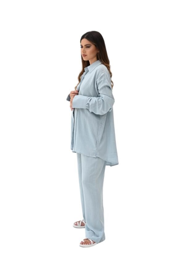 MZS05.1 - Linen shirt & pant Baby Blue