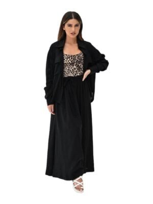 MZS04.3 - Linen Shirt & Skirt Black