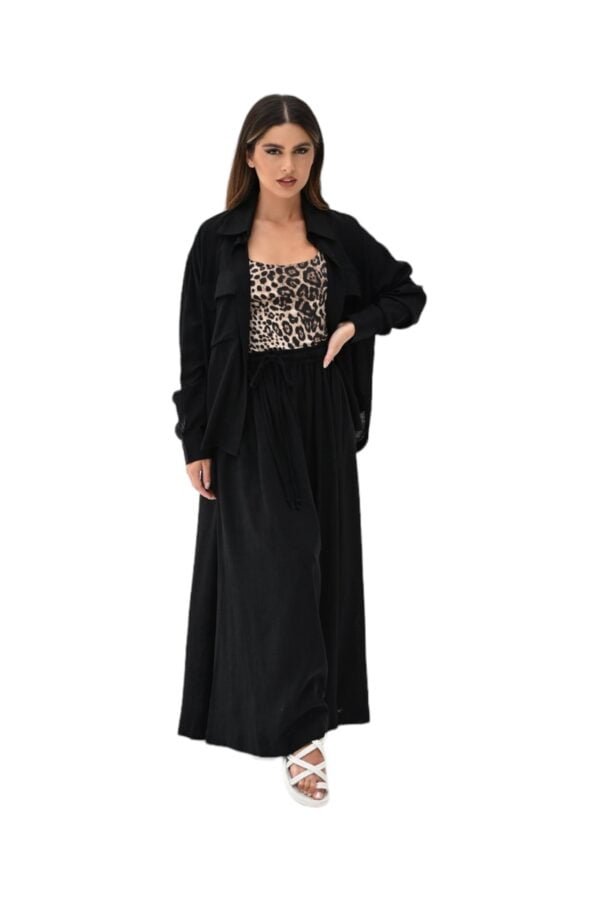 MZS04.3 - Linen Shirt & Skirt Black